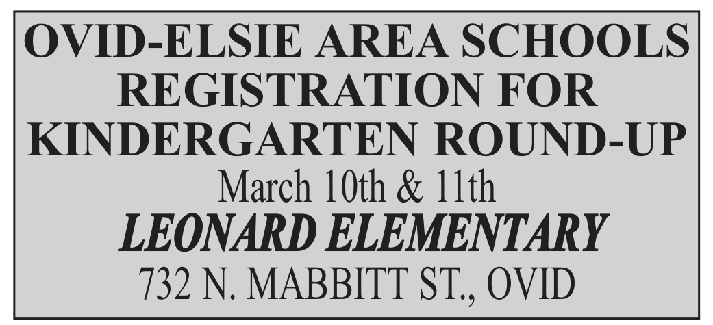 Sponsored: Ovid-Elsie Area Schools Registration For Kindergarten Round-Up