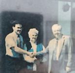 l-r are Vincentians-John Thelen &
Arlene Lounds and Volunteer Services
Manager-Hugh Banninga- Clinton
County Family Independence Agency)